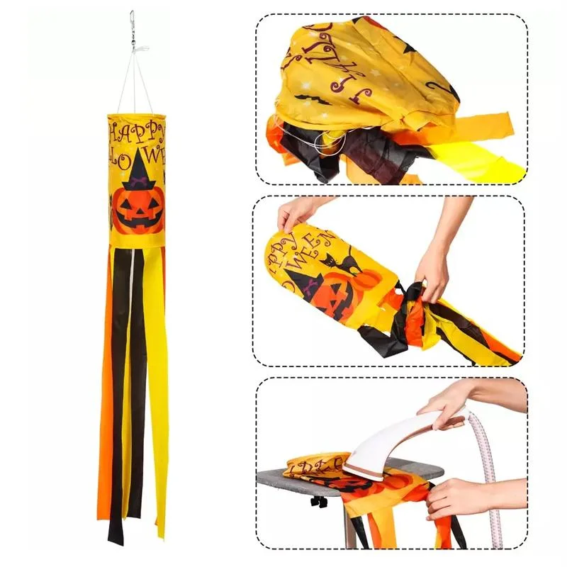 Wholesales Outdoor Hanging Decorative Garden Windsock Halloween Christmas Wind Sock Flag